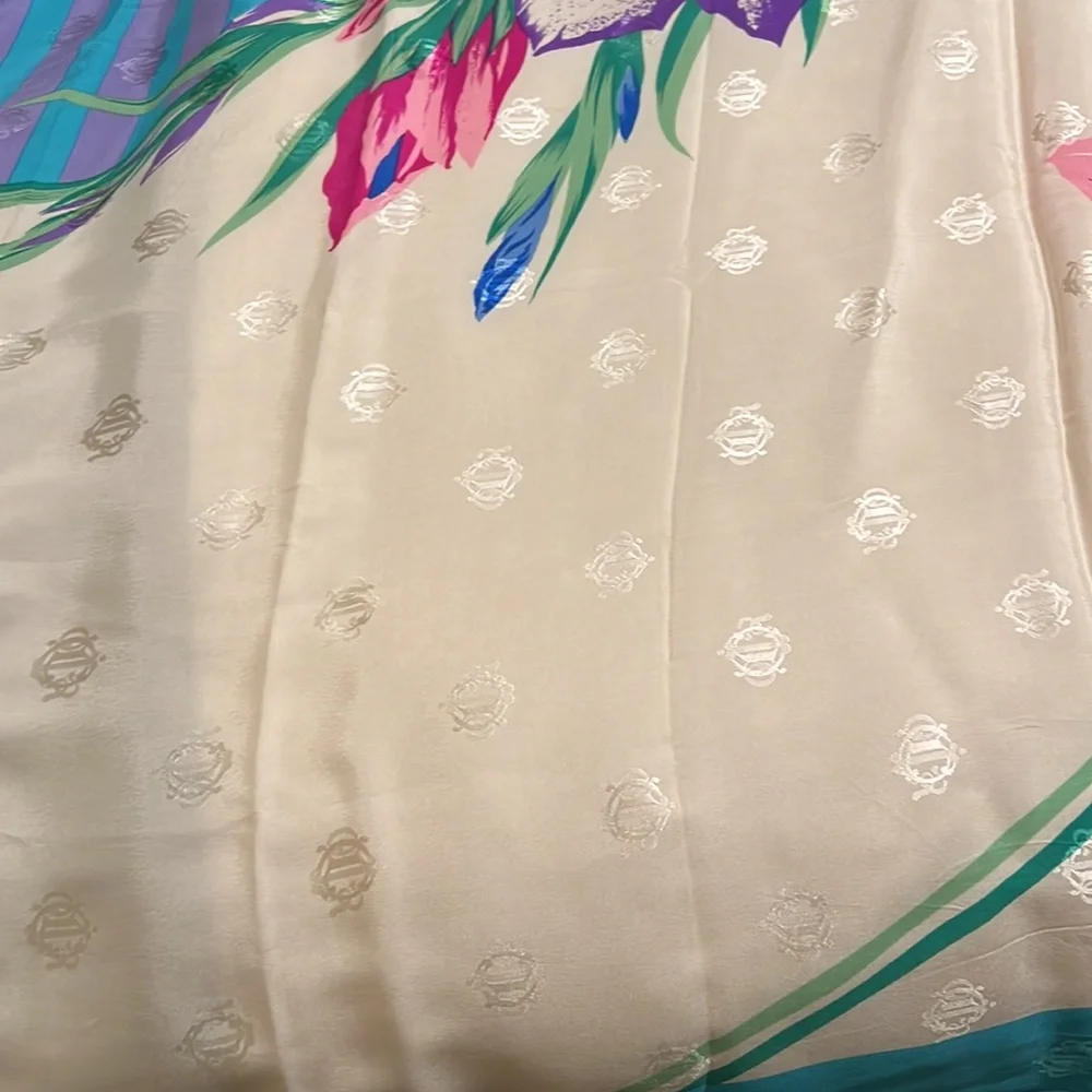 Dior shawl silk scarf floral